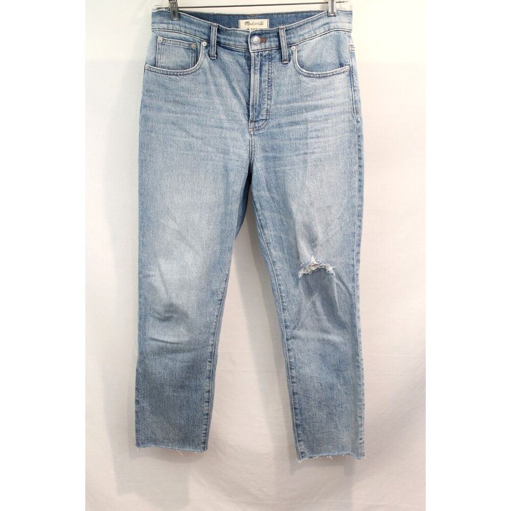 MADEWELL The Perfect Vintage Crop High Rise Distressed Jean Womens size 29 Blue